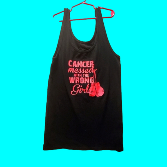 TEAM NICOLE  Womens size X-large black/pink tank top cancer  team Nicole - Picture 1 of 7